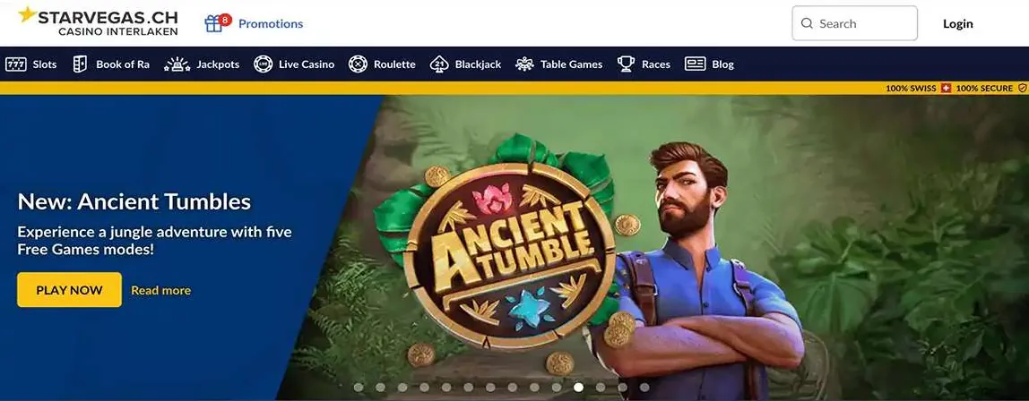 StarVegas Casino interfaz de juegos - tragaperras y casino en vivo